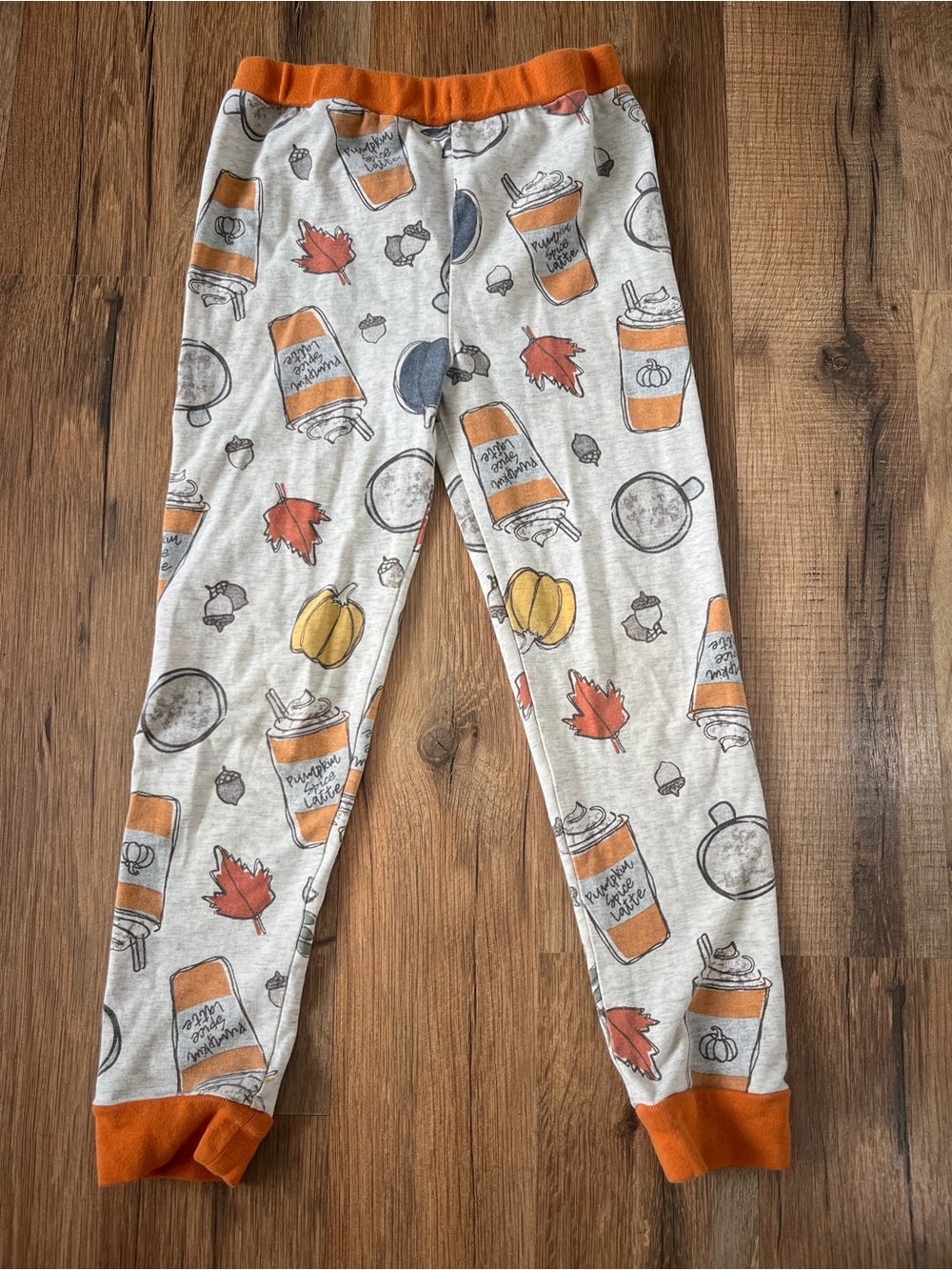 Mud Pie Fall Pajama Pants with Pumpkin Spice Latte Print - Toddler Girl 5T